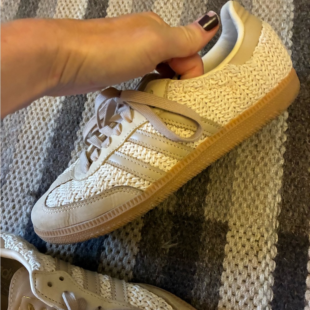 Adidas Women's SAMBA OG SHOES Sneakers Size US 7.5 Crochet Beige - Picture 6 of 11